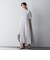 5分袖サイドプリーツシャツワンピース≪手洗い可能≫