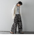 フラワープリントリラックスタックワイドパンツ