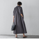【WEB限定】5分袖ギャザーシャツワンピース≪洗濯機で洗える≫
