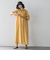 【WEB限定】5分袖ギャザーシャツワンピース≪洗濯機で洗える≫