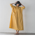 【WEB限定】5分袖ギャザーシャツワンピース≪洗濯機で洗える≫