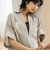 ラフィーネクロスハーフジップブラウス≪手洗い可能 / セットアップ対応≫
