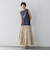 【WEB限定】マルチストライプリネンタッチティアードスカート≪洗濯機で洗える≫