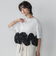 ボリュームフリルヘムドッキングクロップドTシャツ≪手洗い可能≫