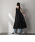シアーラメステッチノースリーブワンピース≪手洗い可能≫