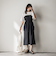 【WEB限定 / 新色追加】異素材ドッキングドロストワンピース≪洗濯機で洗える≫
