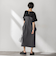 【WEB限定 / 新色追加】異素材ドッキングドロストワンピース≪洗濯機で洗える≫