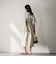 【WEB限定 / 新色追加】異素材ドッキングドロストワンピース≪洗濯機で洗える≫