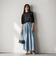 バイオシルクデニムフレアパンツ≪洗濯機で洗える≫