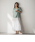 【WEB限定】バンドカラーリネンライクシャツ≪洗濯機で洗える≫