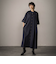 アシンメトリープリーツシャツワンピース≪洗濯機で洗える≫