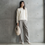 【WEB限定】裏毛×ニット前後ドッキングプルオーバー≪手洗い可能≫