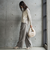 【WEB限定】裏毛×ニット前後ドッキングプルオーバー≪手洗い可能≫