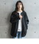 ダンボール×キルティングロングノーカラーブルゾン