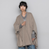 ニット両面パイルノーカラーポンチョ