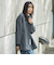 ライトジャージメルトンノーカラーミドルコート