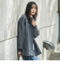 ライトジャージメルトンノーカラーミドルコート