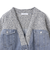 デニムドッキングニットカーディガン≪洗濯機で洗える≫