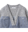 デニムドッキングニットカーディガン≪洗濯機で洗える≫