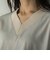 シャンブレーワイドスリーブVネックブラウス