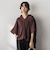 麻調シアーBACKタックスキッパーブラウス