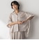 麻調シアーBACKタックスキッパーブラウス