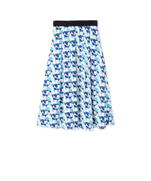 ジオメトリックスカート　ブルー　38サイズ ジオメトリックスカート≪セットアップ対応/洗濯機で洗える
