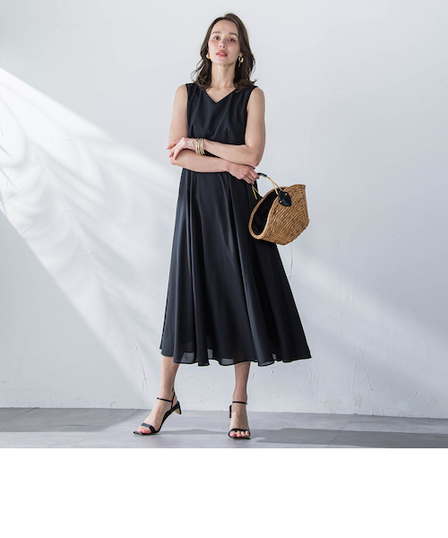 Viaggio Blu ドライシアーシャンブレーワンピース ビアッジョブルー Viaggio Blu ドライシアーシャンブレー