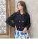 襟付きニットジャケット≪手洗い可能≫