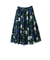 ブルーローズプリントスカート≪洗濯機で洗える≫