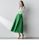 フロントボタンタフタスカート