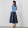 フロントボタンタフタスカート