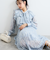ラメストライプラッフルタイブラウス≪手洗い可能≫