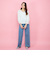 紐ベルト付デニムワイドパンツ≪手洗い可能≫