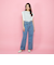 紐ベルト付デニムワイドパンツ≪手洗い可能≫