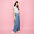 紐ベルト付デニムワイドパンツ≪手洗い可能≫
