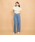 紐ベルト付デニムワイドパンツ≪手洗い可能≫