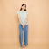 紐ベルト付デニムワイドパンツ≪手洗い可能≫