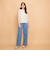 紐ベルト付デニムワイドパンツ≪手洗い可能≫