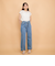 紐ベルト付デニムワイドパンツ≪手洗い可能≫