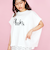 【LHELBIE】パール付きロゴプリントTシャツ≪洗濯機で洗える≫