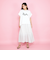 【LHELBIE】パール付きロゴプリントTシャツ≪洗濯機で洗える≫