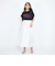 【LHELBIE】パール付きロゴプリントTシャツ≪洗濯機で洗える≫