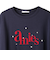 【LHELBIE】パール付きロゴプリントTシャツ≪洗濯機で洗える≫