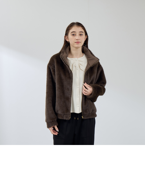 美品✩使用感無し✩リバーシブル✩本物✩ムートンコート✩フード有り✩ファーコート フェイクファームートンブルゾン｜クイーンズコートの通販｜&mall