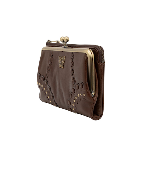 ANNA SUI アナスイ エナメル 長財布 ジェミニ がま口 バタフライ金具 ANNA SUI アナスイ エナメル 長財布 ジェミニ がま口 バタフライ