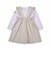 2点 セット 長袖 ボーダー Tシャツ ＋ 肩 フリル ジャンパースカート (80~130cm)