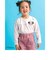 【 Disney 】 ミッキーマウス / ミニーマウス / フェイス ワッペン 付 ボーダー 柄 Tシャツ / ディズニー (80~130cm)
