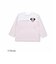 【 Disney 】 ミッキーマウス / ミニーマウス / フェイス ワッペン 付 ボーダー 柄 Tシャツ / ディズニー (80~130cm)