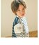 【お揃い】ボーダー切替7分袖Tシャツ(80~130cm)